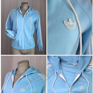ADIDAS | Vintage 80s-90s Light Blue Hoodie XXS
